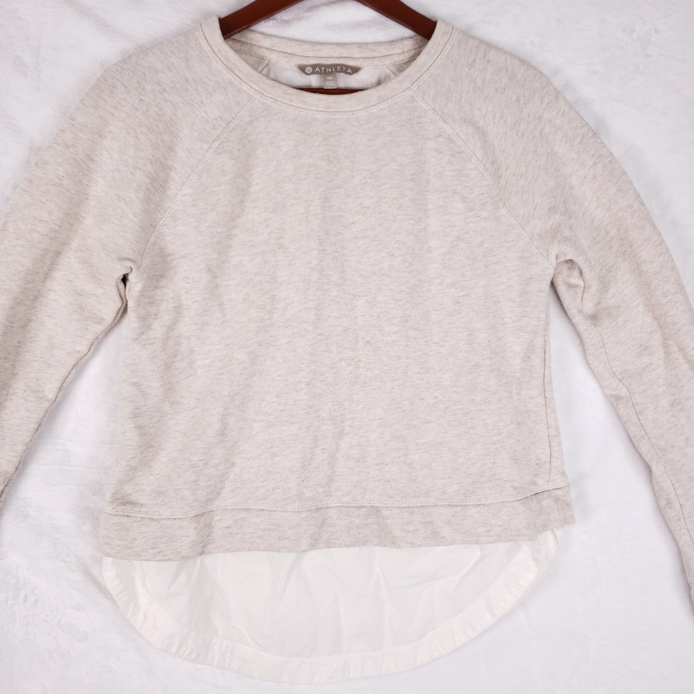 Athleta Roamer Zip Back Layered Sweatshirt Long Sleeve Women XS